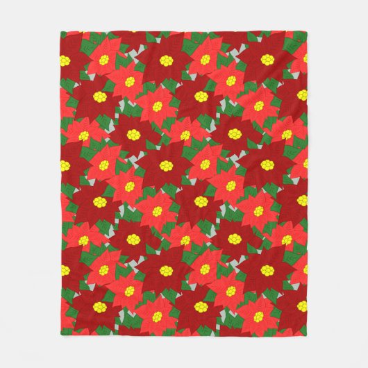 Kerstmis Poinsettias Fleece Deken (Voorkant)