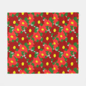 Kerstmis Poinsettias Fleece Deken (Voorkant (Horizontaal))