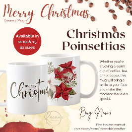 Kerstmis Poinsettia's Keramische Mok