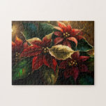 Kerstmis Poinsettias Legpuzzel<br><div class="desc">Mooie rode en gouden kerst poinsettias puzzel zal de hele familie uitdagen.</div>