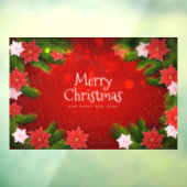 Kerstmis Poinsettias Raamsticker (Vel 3)