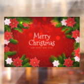 Kerstmis Poinsettias Raamsticker (Vel 2)
