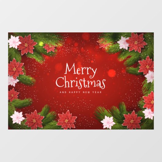 Kerstmis Poinsettias Raamsticker (Vel)