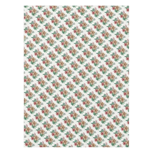 Kerstmis Poinsettias Tafelkleed (Voorkant)
