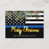 Kerstmis politieagent wetshandhaving Dank u wel Visitekaartje (Voorkant)