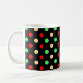 Kerstmis - Polka Dots Pattern on Black Background Koffiemok (Links)