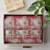 Kerstmis Pomeraans Rode Geruite Kerst Tissuepapier (Geschenk)