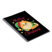 Kerstmis Pomeranian Prettig Kerstmis Essentials T- Notitieboek (Rechterzijde)