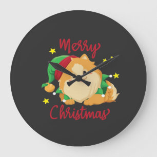 Kerstmis Pomeranian Zalig Kerstmis Essentials T-Sh Grote Klok