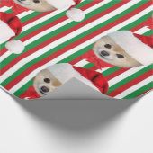 Kerstmis, Pommeren Dog, Santa Hat Cadeaupapier (Hoek)