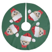 Kerstmis, Pommeren Dog, Santa Hat Kerstboom Rok (Voorkant)