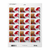 Kerstmis Pommerse puppy Etiket (Full Sheet)