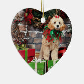 Kerstmis - Poodle - Dolly Keramisch Ornament (Rechts)