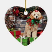 Kerstmis - Poodle - Dolly Keramisch Ornament (Achterkant)