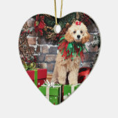 Kerstmis - Poodle - Dolly Keramisch Ornament (Links)