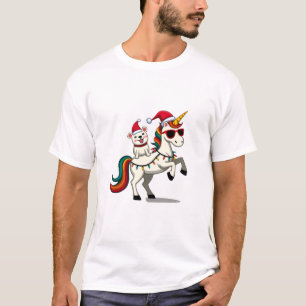 Kerstmis Poodle Eenhoorn Zonnebril Poodles T-Shirt
