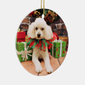 Kerstmis - Poodle - Riley Keramisch Ornament (Rechts)