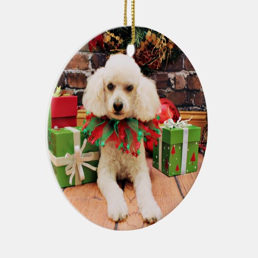 Kerstmis - Poodle - Riley Keramisch Ornament (Rechts)