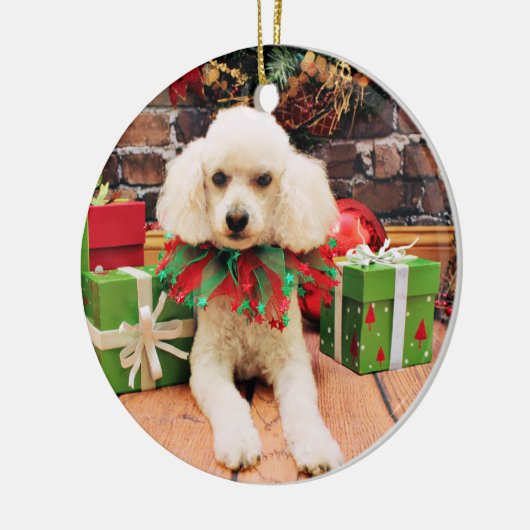 Kerstmis - Poodle - Riley Keramisch Ornament (Links)
