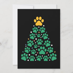 Kerstmis Poot Boom Hond Kat Huisdier Vakantie Kers Kaart