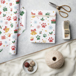 Kerstmis Pootafdrukken & Cadeauverpakkings Papier