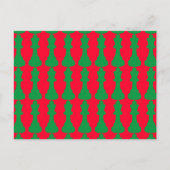 Kerstmis Pop Art Green Red Briefkaart (Voorkant)