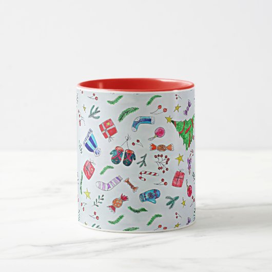 Kerstmis, populair patroon, mok (Midden)