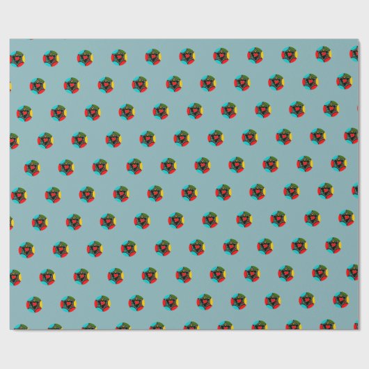 Kerstmis Portugees bauble patroon Cadeaupapier (Vlak)