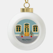 Kerstmis Portugees Feestelijk Huis Keramische Bal Ornament (Voorkant)