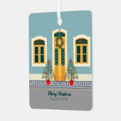 Kerstmis Portugees Feestelijk Huis Metalen Ornament (Voorkant links)