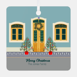 Kerstmis Portugees Feestelijk Huis Metalen Ornament