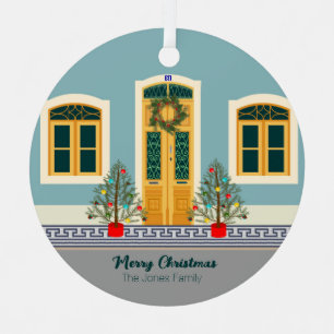 Kerstmis Portugees Feestelijk Huis Metalen Ornament