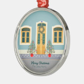 Kerstmis Portugees Feestelijk Huis Metalen Ornament (Links)