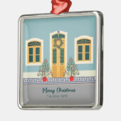 Kerstmis Portugees Feestelijk Huis Metalen Ornament (Links)