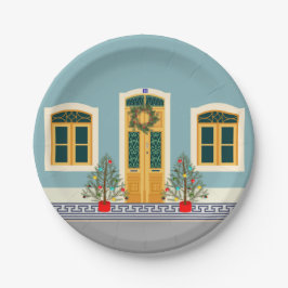 Kerstmis Portugees Feestelijk Huis Papieren Bordje