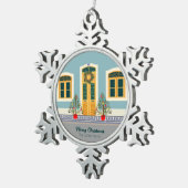 Kerstmis Portugees Feestelijk Huis Tin Sneeuwvlok Ornament (Rechts)