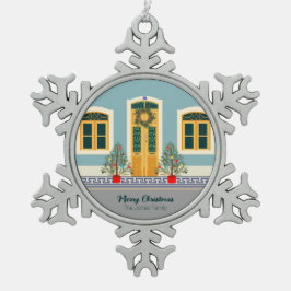 Kerstmis Portugees Feestelijk Huis Tin Sneeuwvlok Ornament