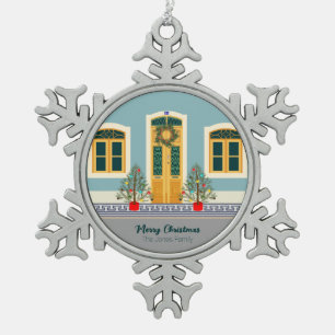 Kerstmis Portugees Feestelijk Huis Tin Sneeuwvlok Ornament