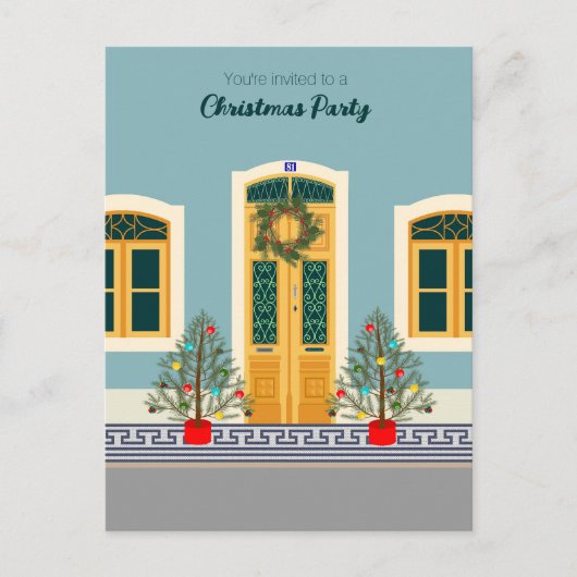 Kerstmis Portugees Huis feest uitnodiging (Voorkant)