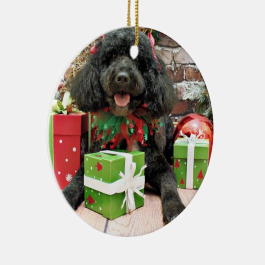 Kerstmis - Portugese waterhond - Yanda Keramisch Ornament (Rechts)