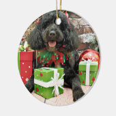 Kerstmis - Portugese waterhond - Yanda Keramisch Ornament (Links)