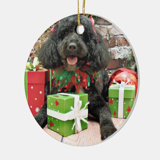 Kerstmis - Portugese waterhond - Yanda Keramisch Ornament (Links)