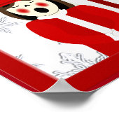 Kerstmis Poster met kerstcadeautje Caroler Couple  (Hoek)