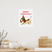 Kerstmis Poster, Schattige Dog Xmas Poster, Feeste Poster (Keuken)