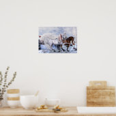 Kerstmis - Poster voor feestpaarden (Keuken)