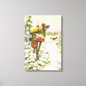 Kerstmis, postvakken in het winterlandschap canvas afdruk (Voorkant)