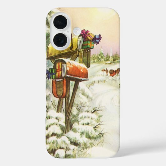 Kerstmis, postvakken in het winterlandschap Case-Mate iPhone case (Achterkant)