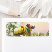 Kerstmis, postvakken in het winterlandschap etiket (Insitu)