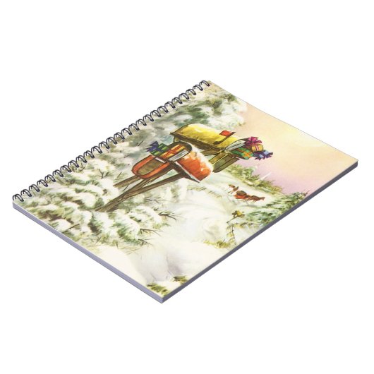 Kerstmis, postvakken in het winterlandschap notitieboek (Linkerzijde)