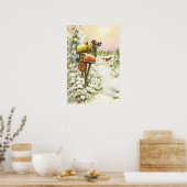 Kerstmis, postvakken in het winterlandschap poster (Keuken)